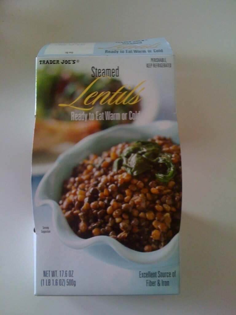 Trader Joe's Steamed Lentils easy lentils